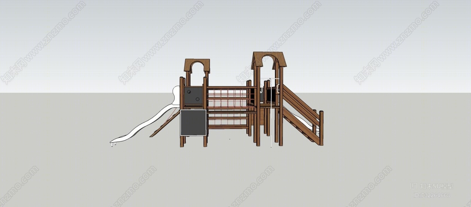 儿童滑滑梯模型室外SU模型下载【ID:732264668】