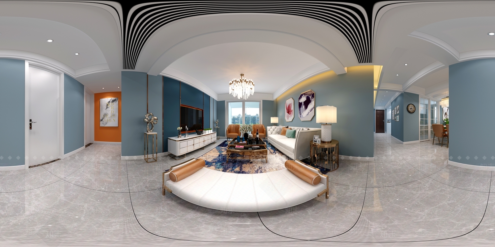 现代轻奢客餐厅3D模型下载【ID:434149228】