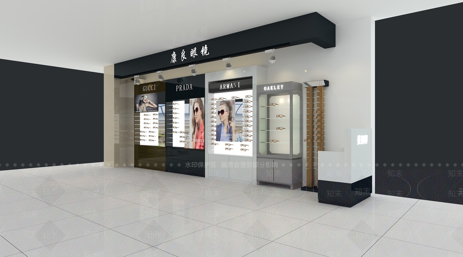 现代眼镜柜台3D模型下载【ID:534746447】