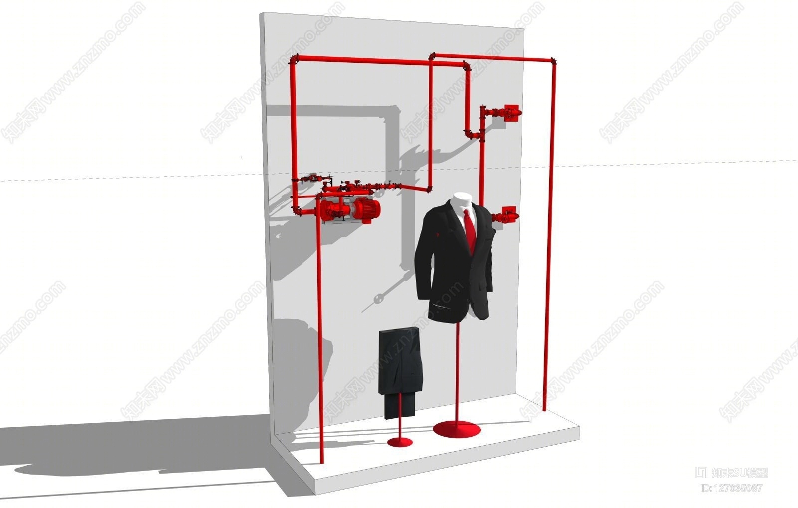 现代男装橱窗设计SU模型下载【ID:127635087】
