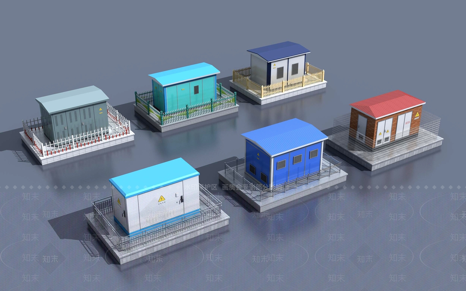 现代配电房配电室配电箱3D模型下载【ID:835106461】