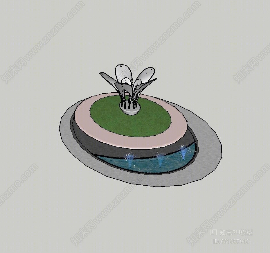 现代水景雕塑其他SU模型下载【ID:631997019】