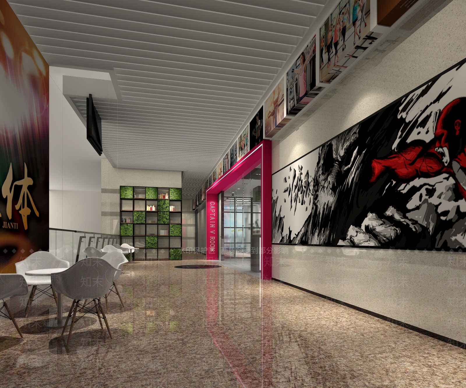 工业风健身房门头3D模型下载【ID:933630619】