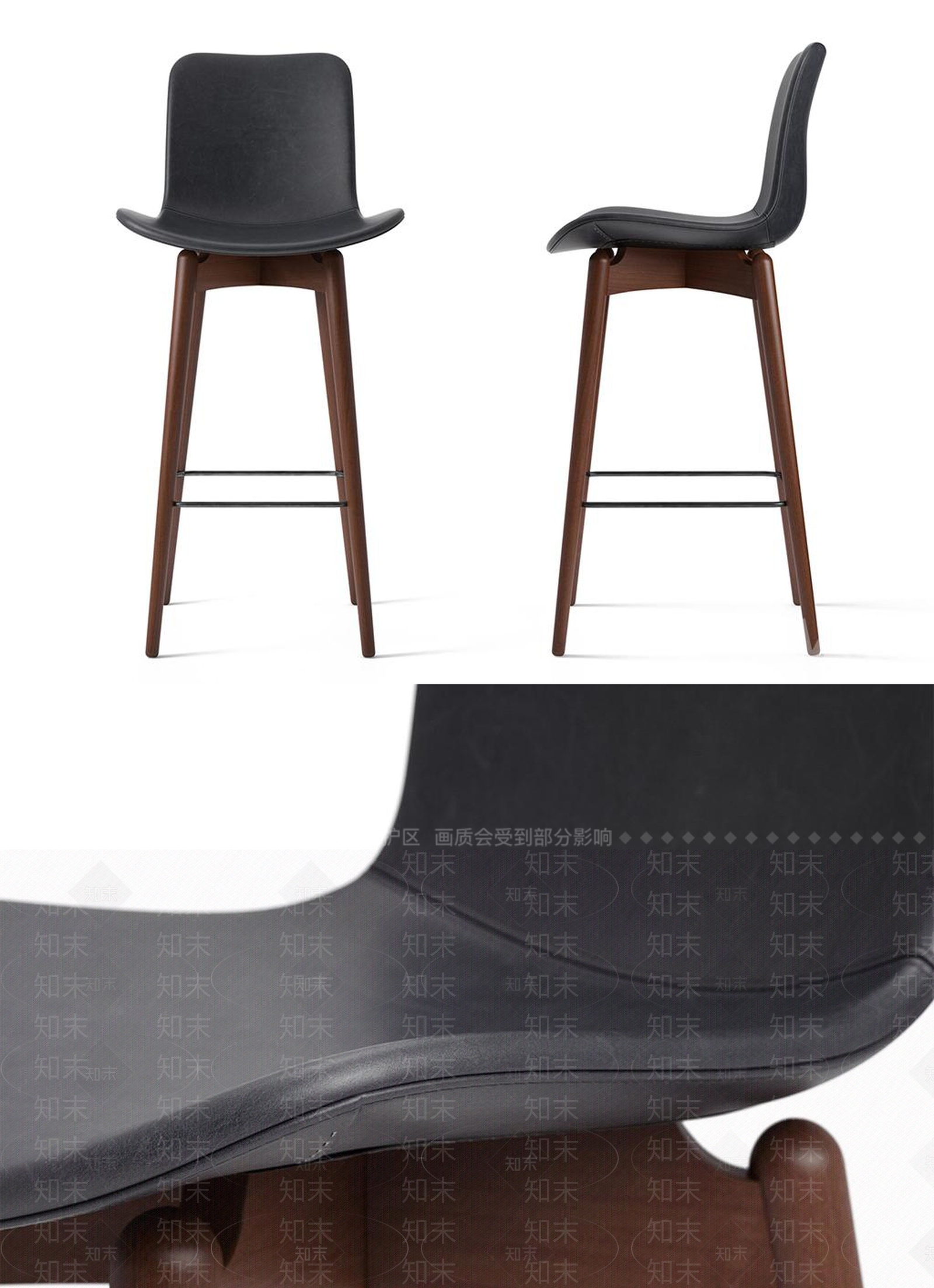 现代木质吧椅3D模型下载【ID:334412127】