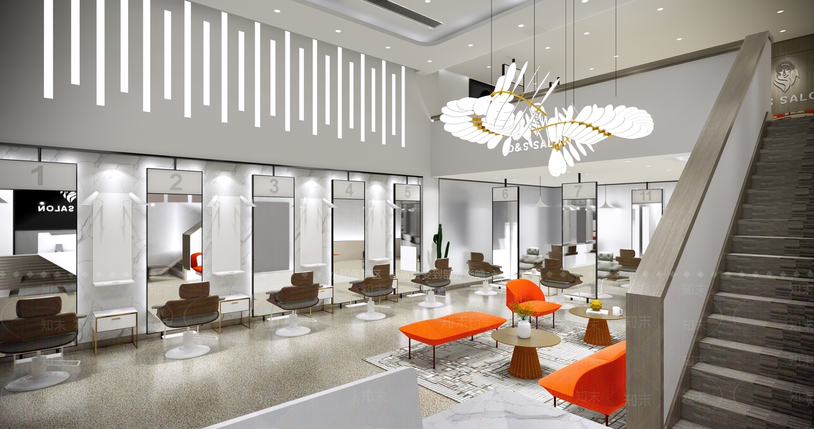 现代简约前卫理发店SU模型下载【ID:534814048】