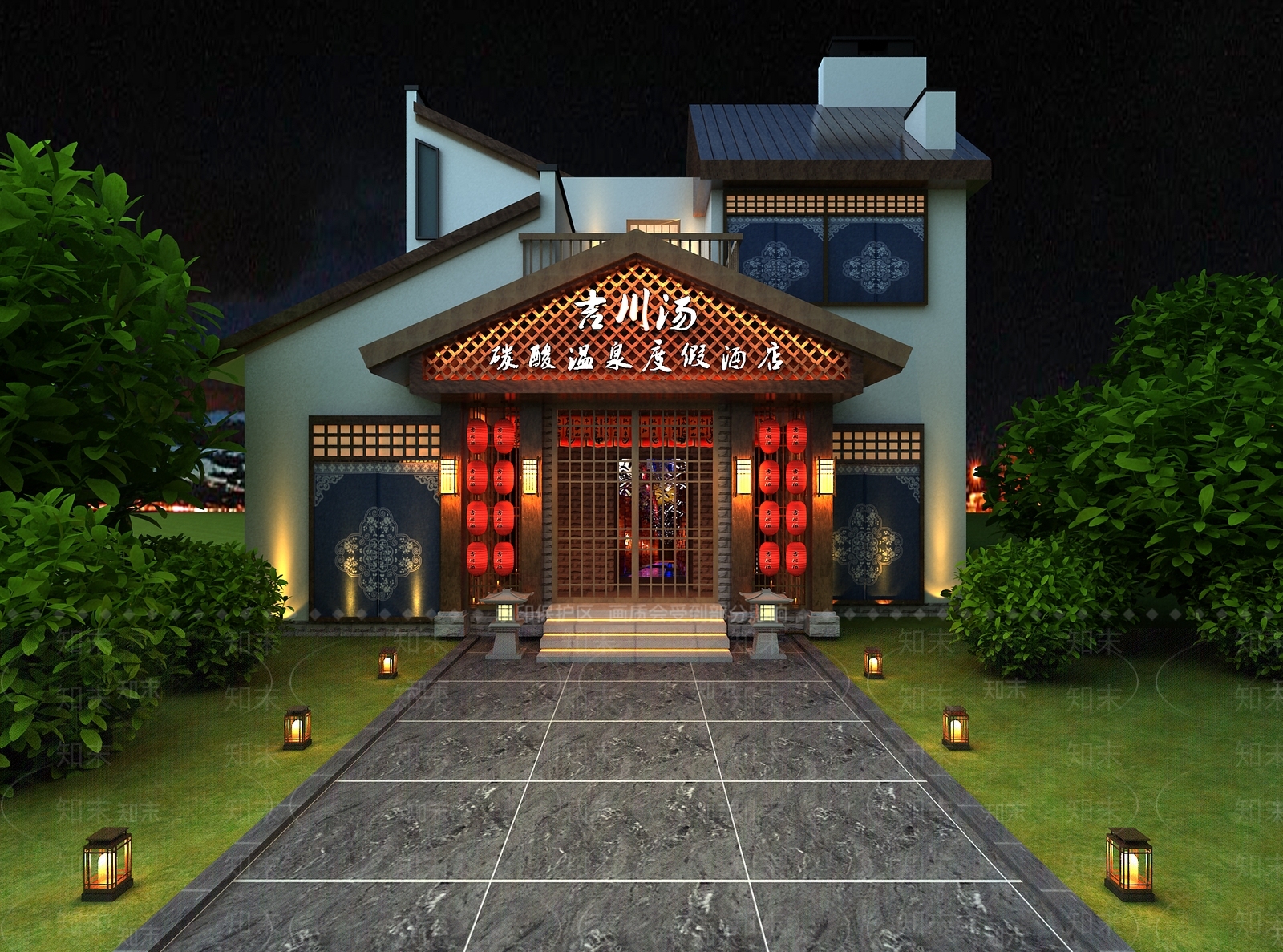 日式门头日本木屋3D模型下载【ID:532212177】