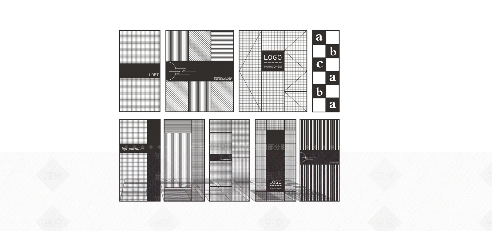 工业风铁艺屏风隔断SU模型下载【ID:432213592】