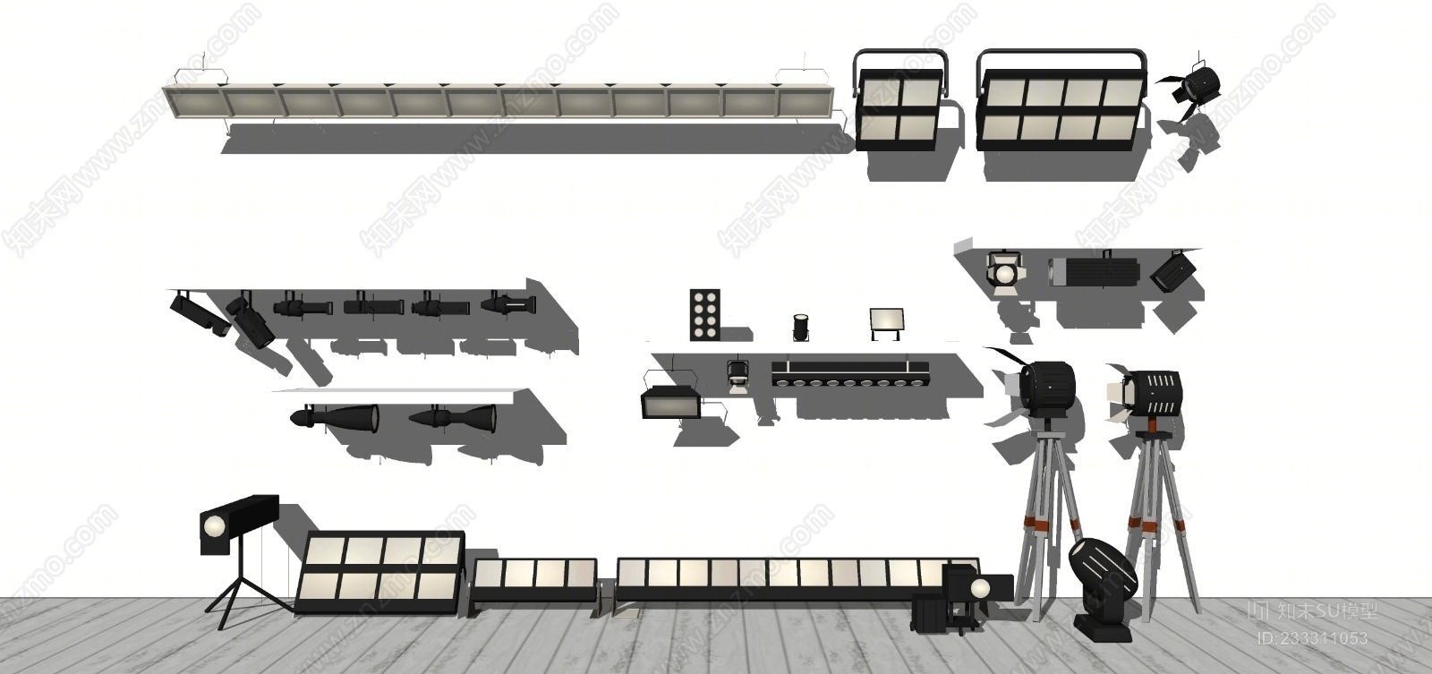 现代舞台成像灯SU模型下载【ID:233311053】