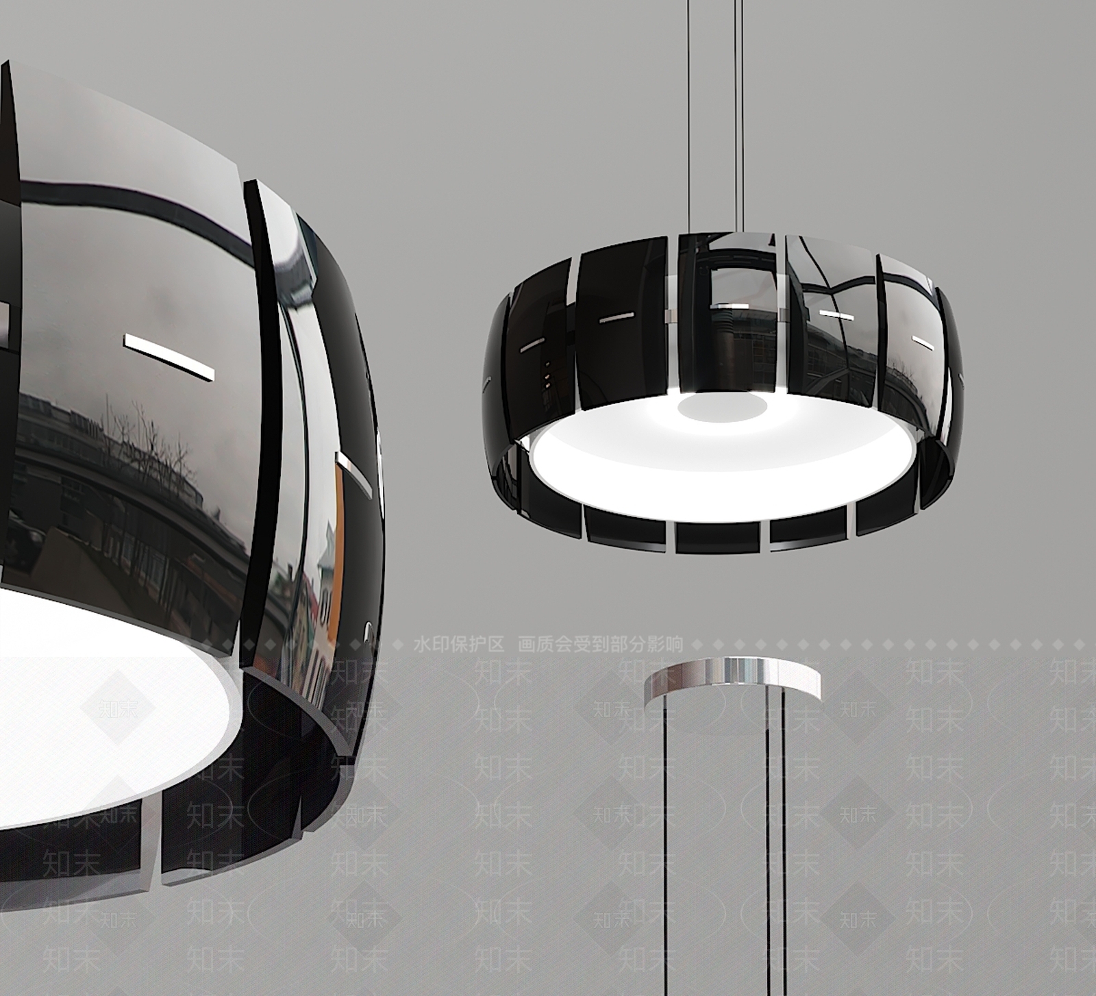 现代简约灯笼吊灯3D模型下载【ID:534445840】