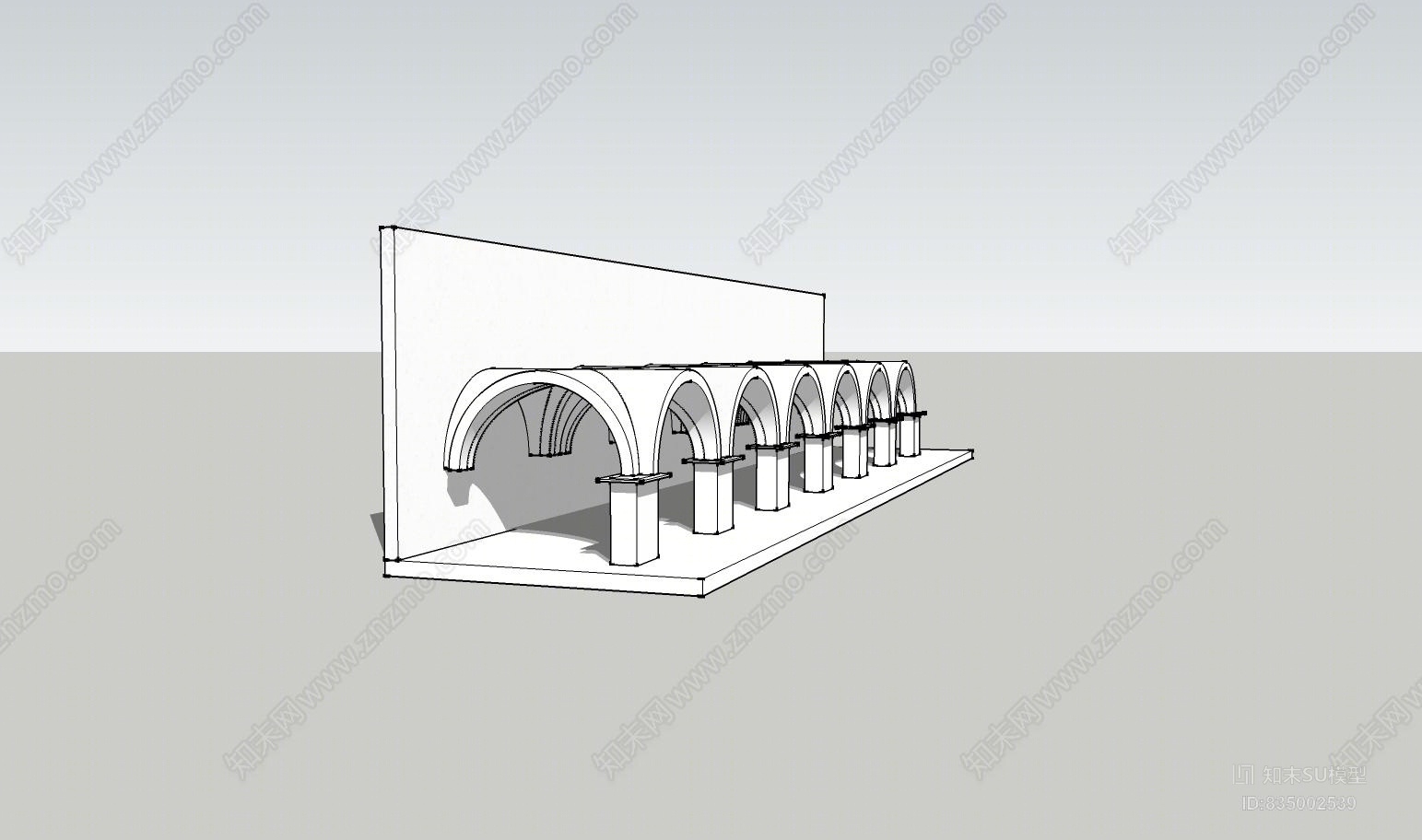半圆十字拱顶SU模型下载【ID:835002539】