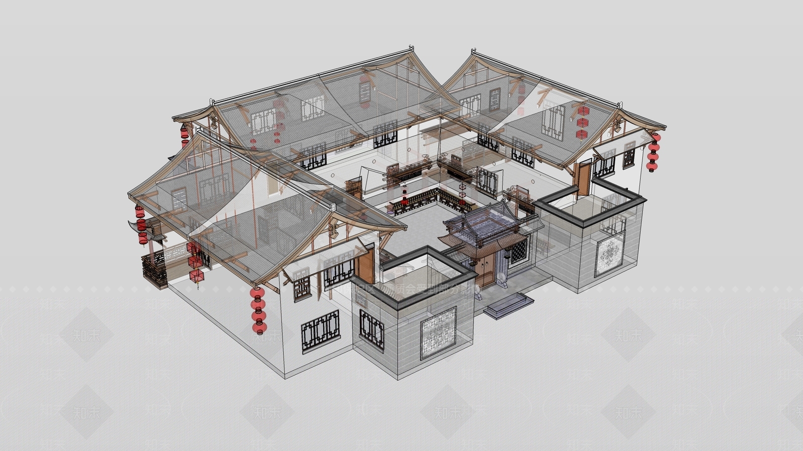 客家古建房屋SU模型下载【ID:833371482】