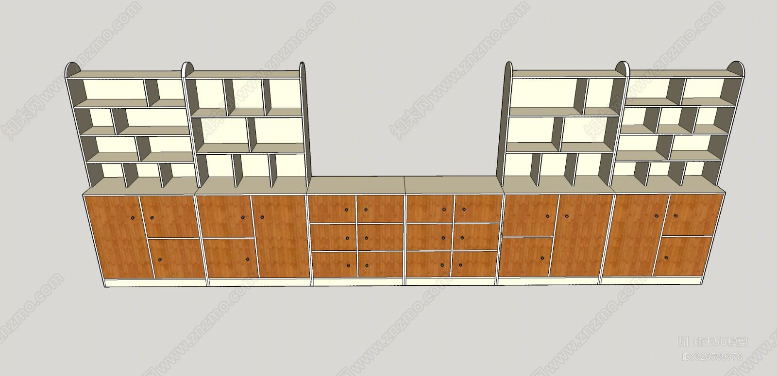 小学手工教室作品陈列柜SU模型下载【ID:328589378】