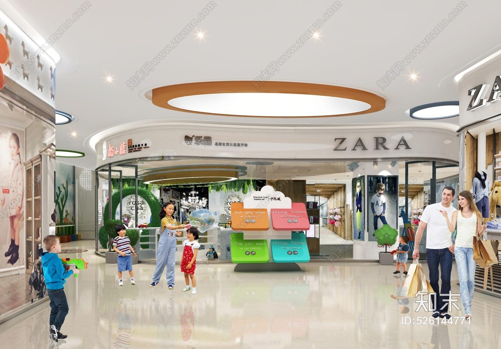 简欧商场三层儿童玩具店3D模型下载【ID:526144771】
