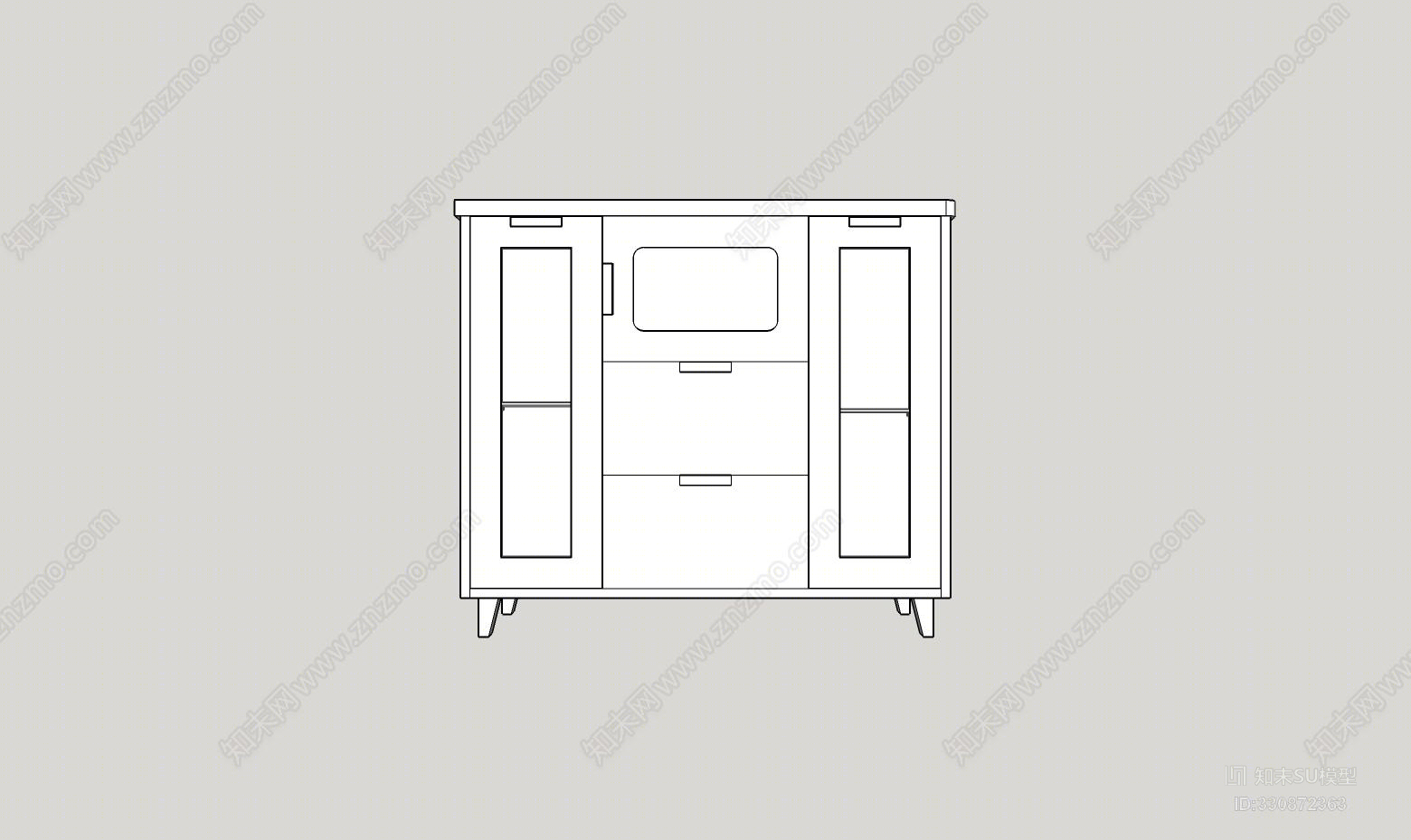 办公用品茶水柜钱SU模型下载【ID:330872363】
