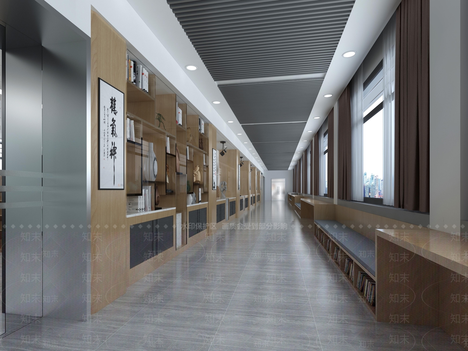 新中式书柜3D模型下载【ID:833196281】