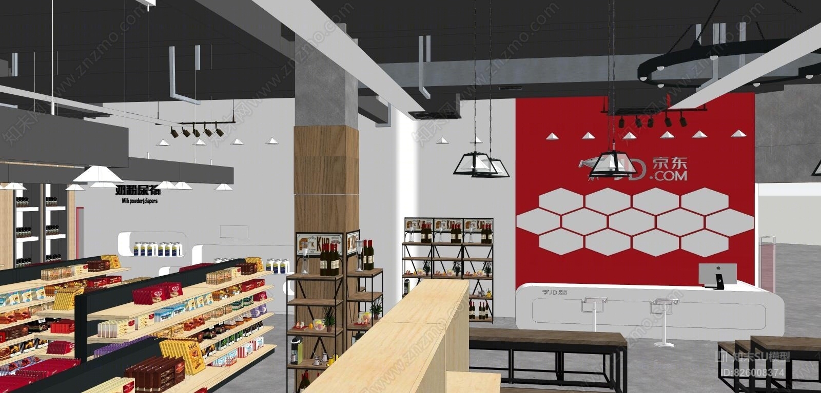 进口商品超市SU专卖店SU模型下载【ID:826008374】