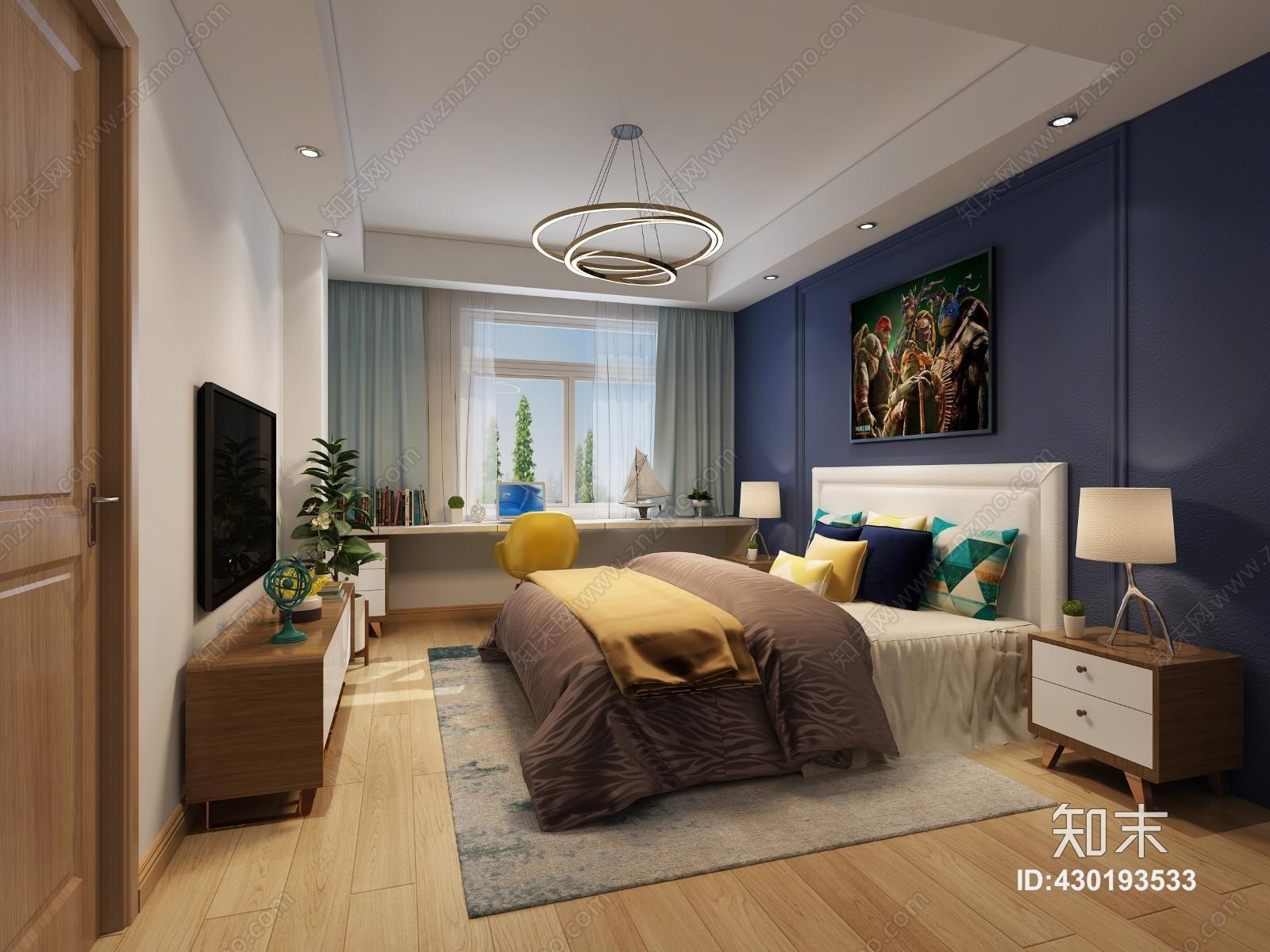 北欧吊灯3D模型下载【ID:430193533】