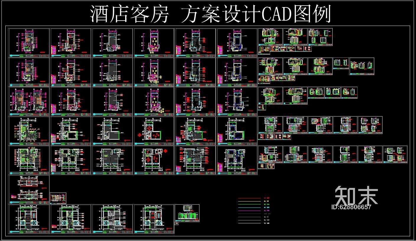 酒店客房施工图下载【ID:628806657】