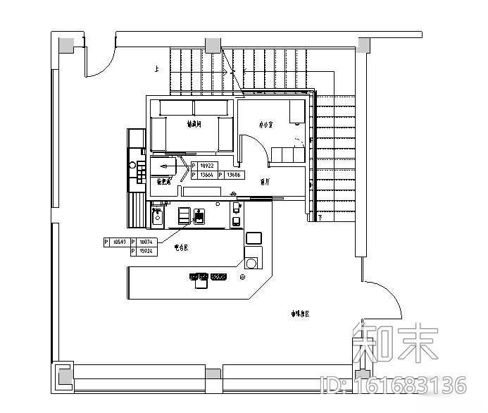 [杭州]星巴克-萧山新华书店店CAD施工图+三维图施工图下载【ID:161683136】