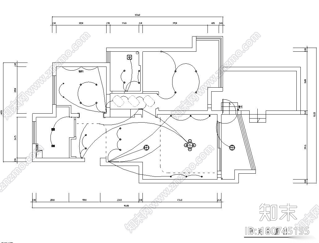 110㎡现代简约风两房两厅住宅装修施工图施工图下载【ID:180745155】