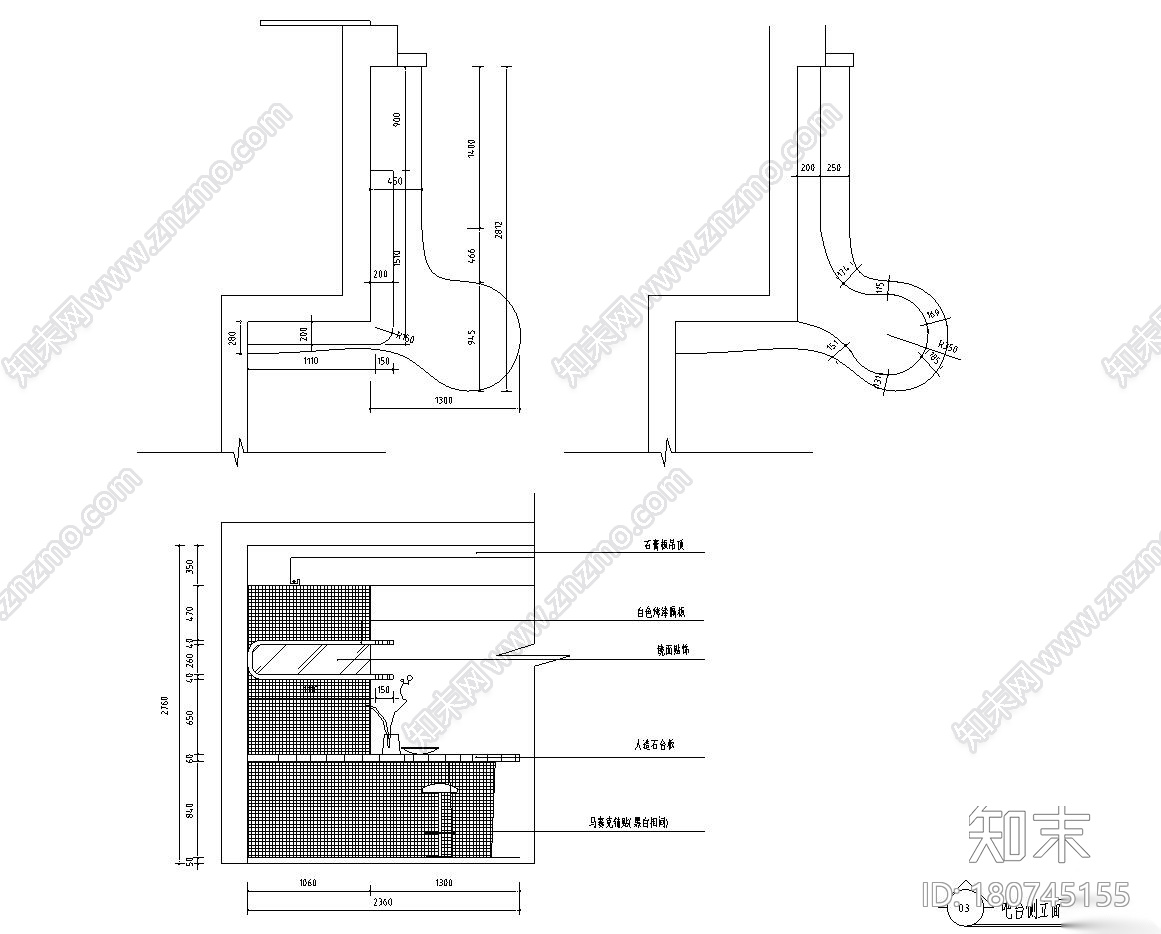 110㎡现代简约风两房两厅住宅装修施工图施工图下载【ID:180745155】