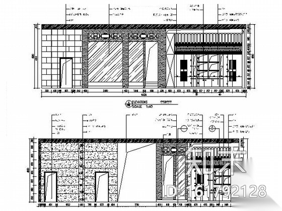 双层中式优雅茶楼装修图（含效果）cad施工图下载【ID:161792128】