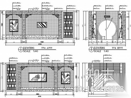 双层中式优雅茶楼装修图（含效果）cad施工图下载【ID:161792128】