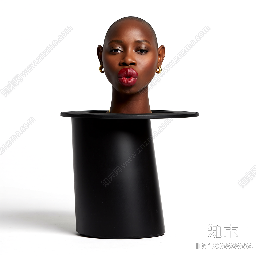 人脸雕塑装饰摆件3D模型下载【ID:1206888654】