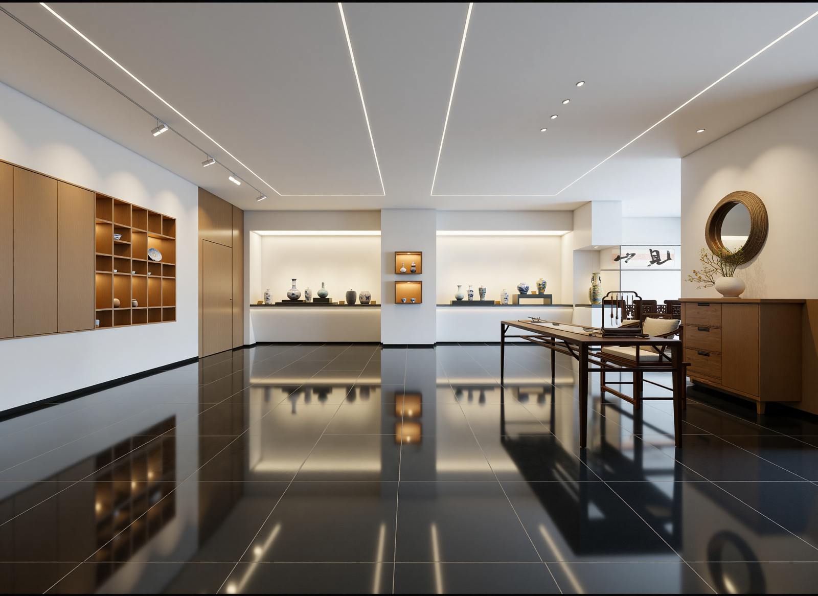 新中式陶瓷展厅3D模型下载【ID:1214724945】