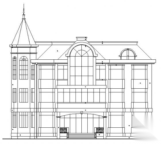 某欧式三层高级商住楼建筑施工图施工图下载【ID:151393109】