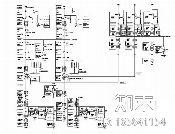 乐山某电厂电气主接线图cad施工图下载【ID:165641154】