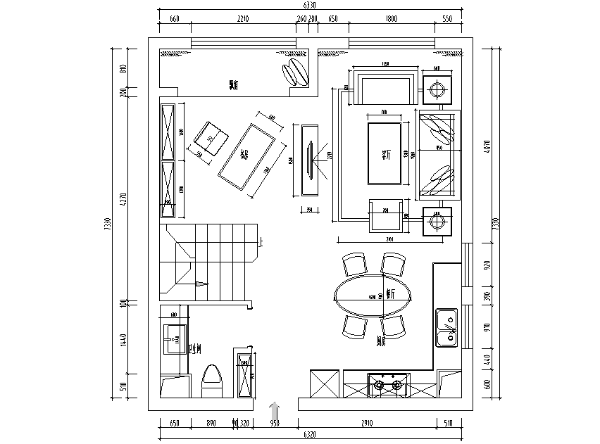 [内蒙古]LOFT风格样板间设计施工图（附效果图）施工图下载【ID:160120140】