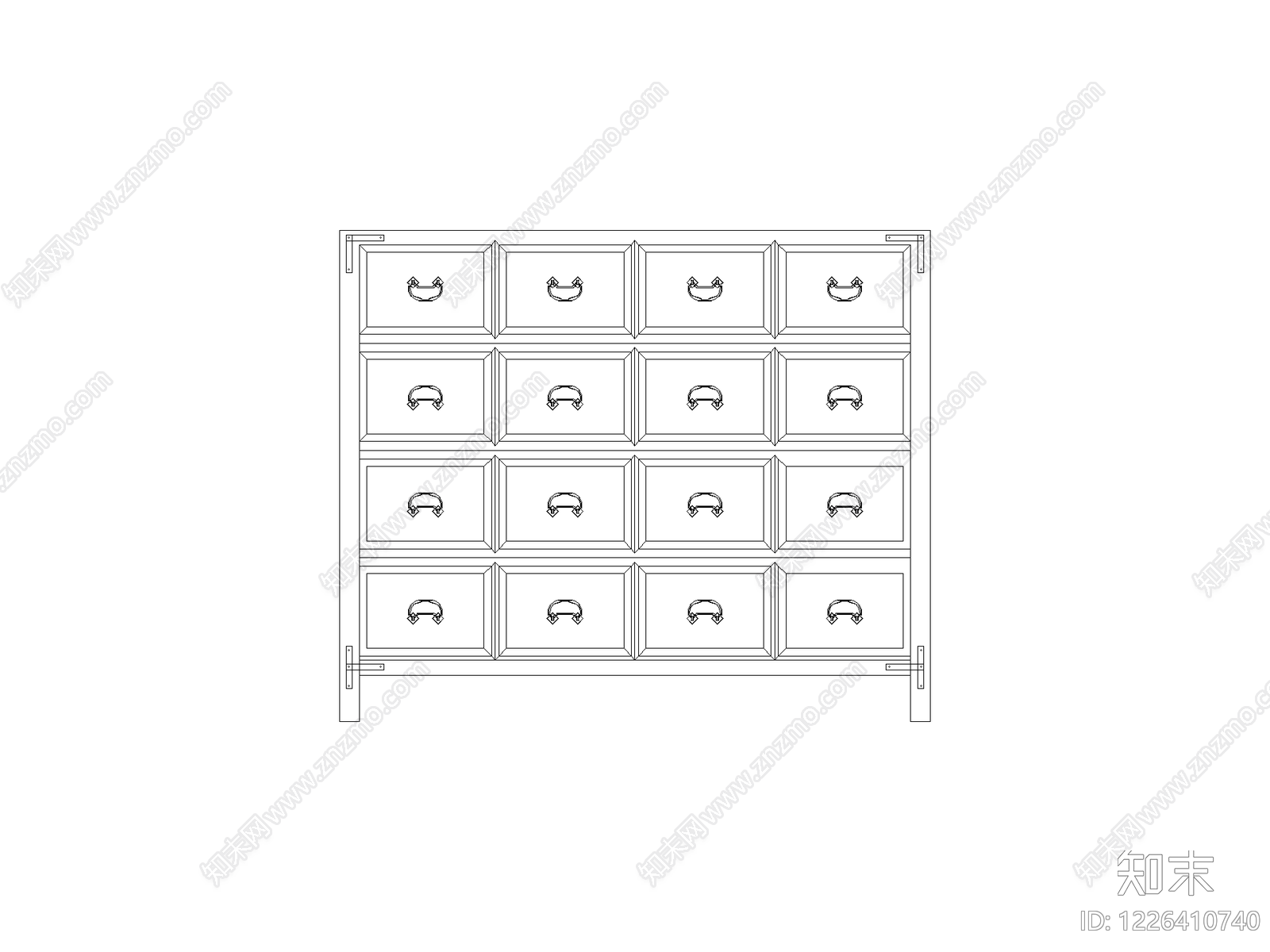 柜子平立面cad施工图下载【ID:1226410740】