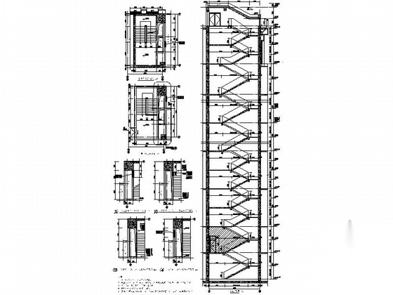 [湖北]8层现代风格大学图书馆建筑设计施工图（画图精细...cad施工图下载【ID:165609115】