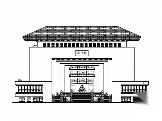 [湖北]8层现代风格大学图书馆建筑设计施工图（画图精细...cad施工图下载【ID:165609115】