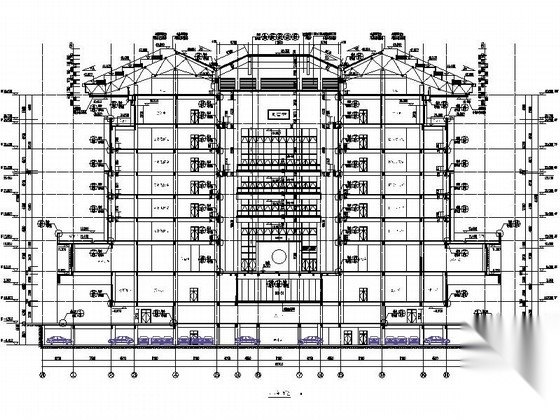 [湖北]8层现代风格大学图书馆建筑设计施工图（画图精细...cad施工图下载【ID:165609115】