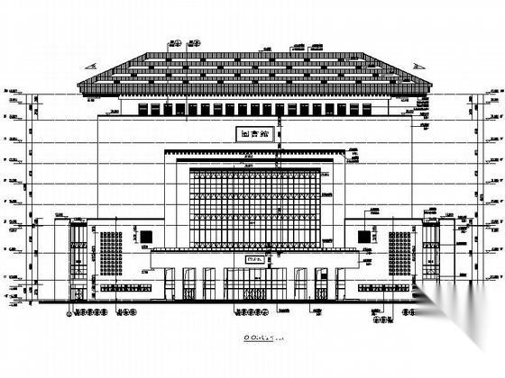 [湖北]8层现代风格大学图书馆建筑设计施工图（画图精细...cad施工图下载【ID:165609115】