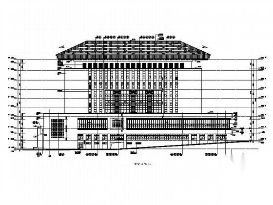 [湖北]8层现代风格大学图书馆建筑设计施工图（画图精细...cad施工图下载【ID:165609115】