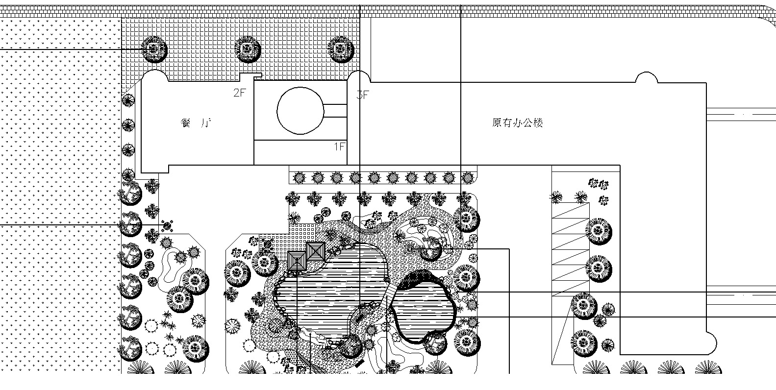 4套办公庭院景观设计CAD平面图cad施工图下载【ID:160714161】