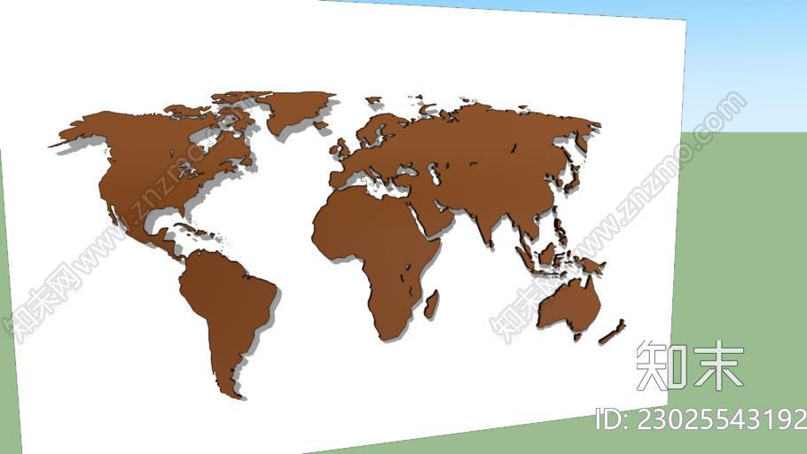 世界地图背光SU模型下载【ID:1162360510】