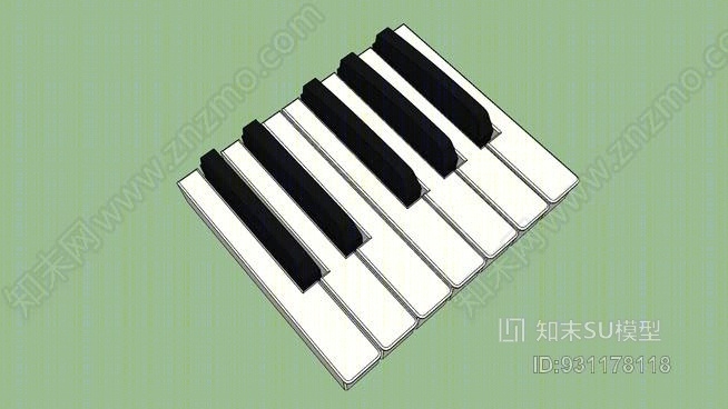 加重钢琴键SU模型下载【ID:931178118】