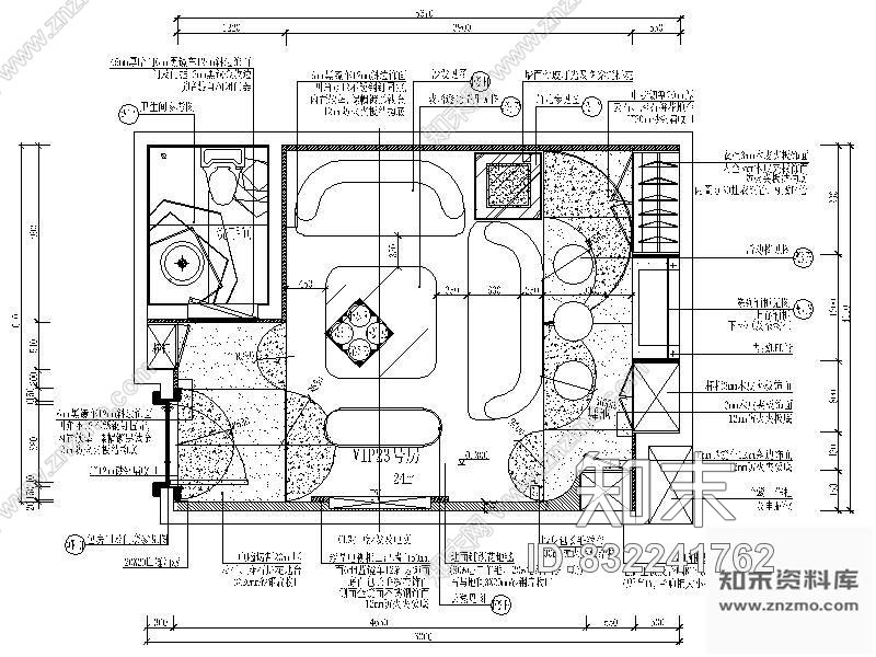 图块/节点KTV俱乐部VIP房平面图cad施工图下载【ID:832241762】