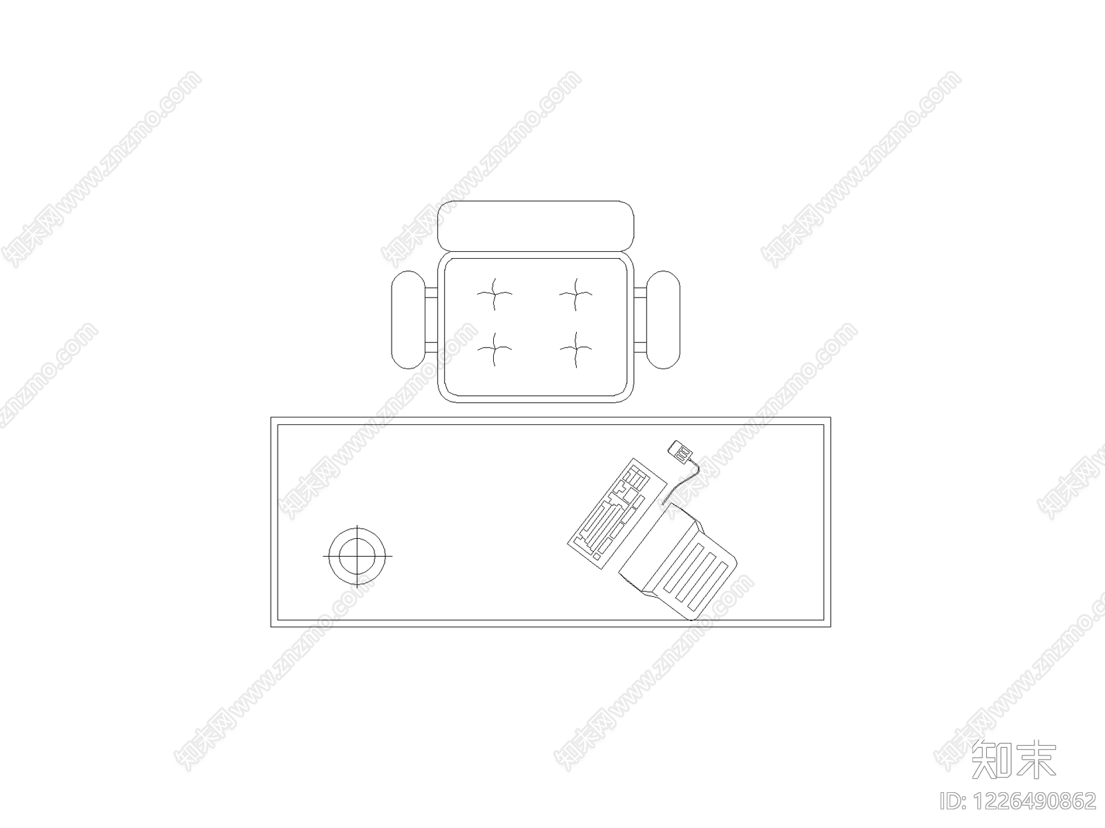 椅子cad施工图下载【ID:1226490862】