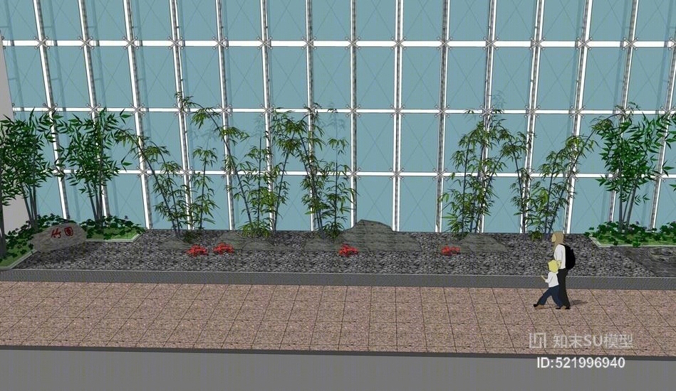 小庭院景观SU模型下载【ID:521996940】