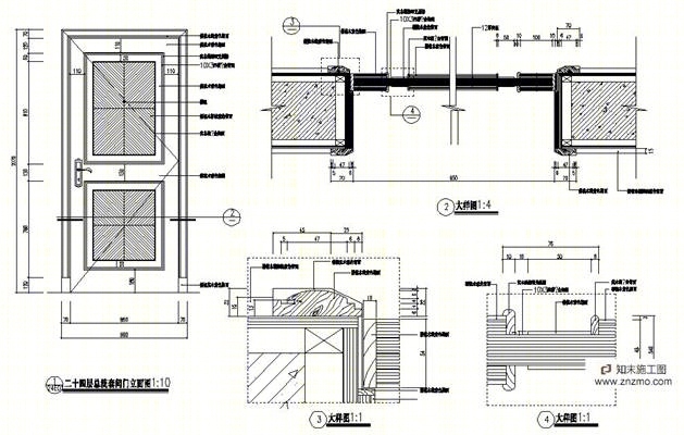总统套房门大样图施工图下载【ID:36914370】