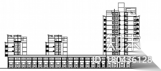 [苏州]某十一层底商住宅楼建筑施工图（带效果图）cad施工图下载【ID:180436128】