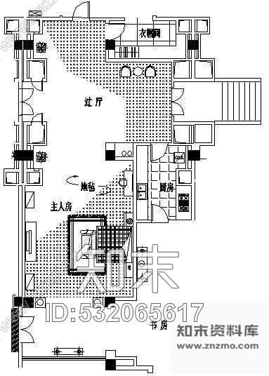 施工图某酒店总统套房装修图cad施工图下载【ID:532065617】