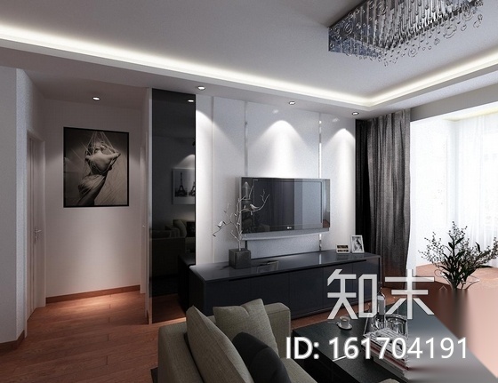 [北京]交通便利成熟配套商圈小区现代风格一居室装修图cad施工图下载【ID:161704191】