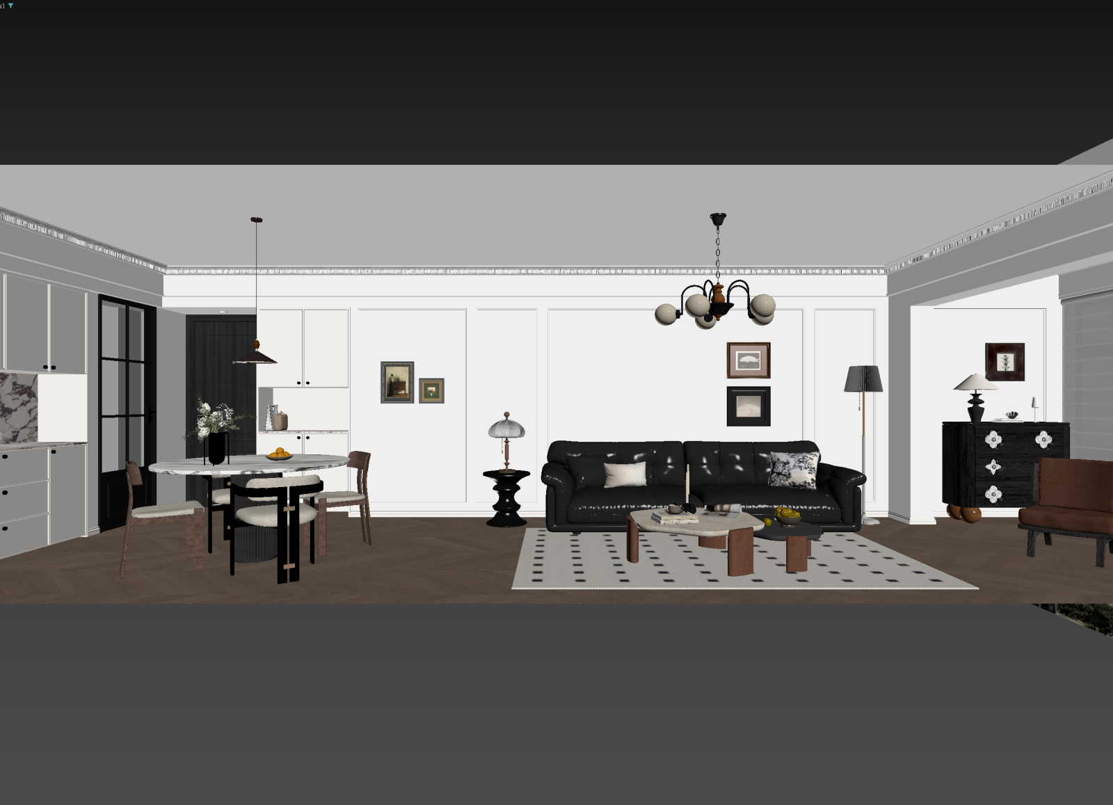 法式客餐厅3D模型下载【ID:1215106143】