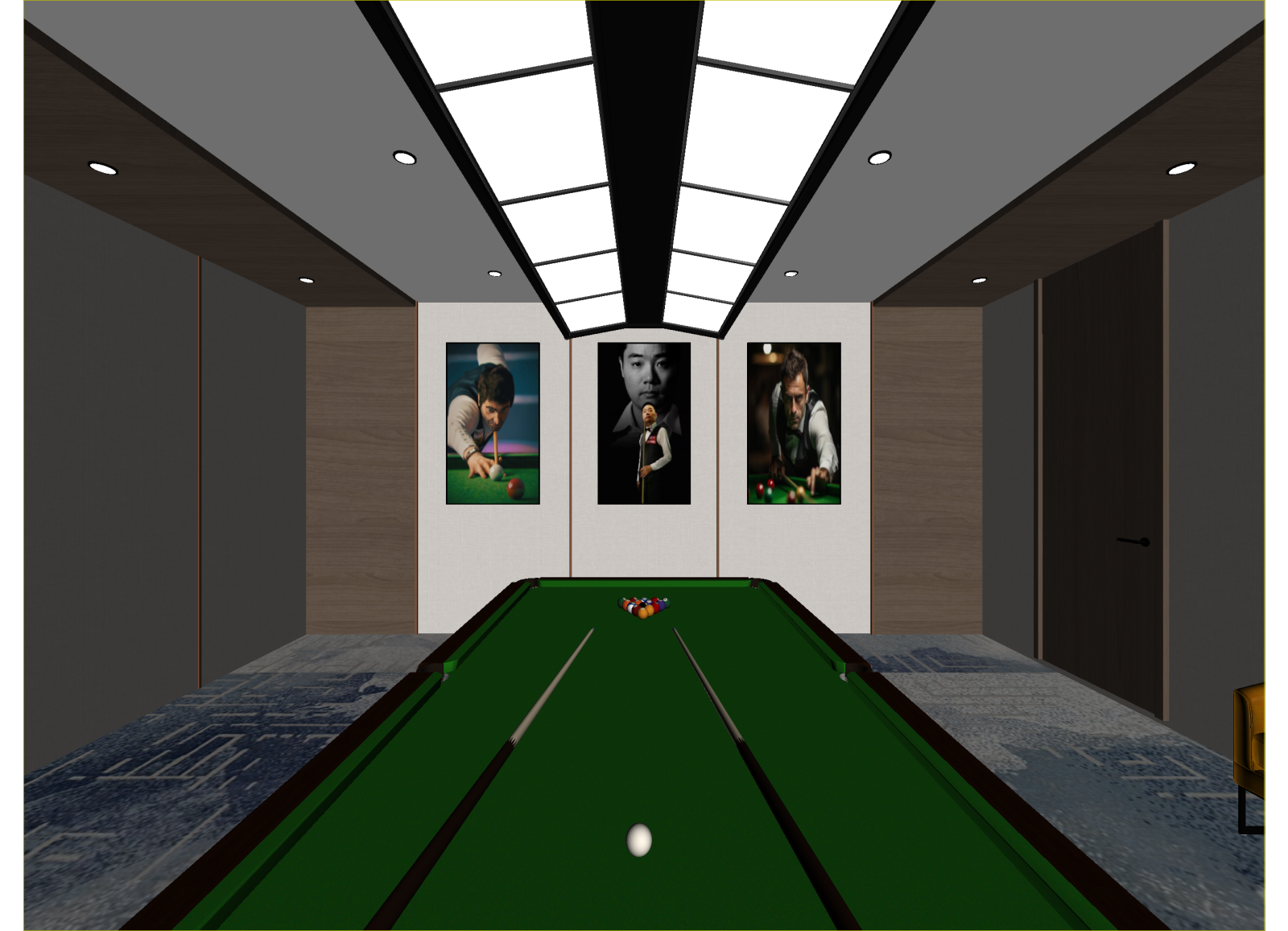 现代台球室3D模型下载【ID:1214722881】